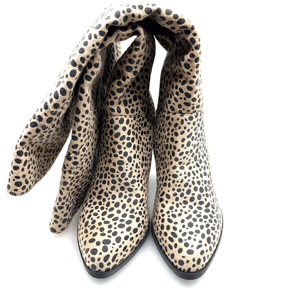 NWOB Journee Kyllie Wide Calf Boots Color:Light Brown/Black Cheetah Print 7.5WC - Picture 3 of 13